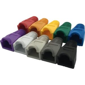 Vention RJ45 Strain Relief Boots Red PVC Type 100 Pack, Red, Black, Grey, White, Pink