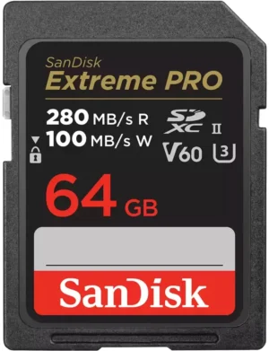 SanDisk Extreme PRO SDHC and SDXC UHS-II Card 280MB/s 64GB