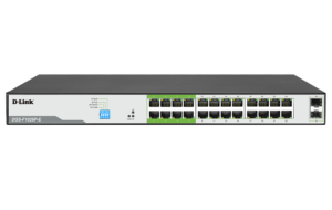 D-link 26-Port Gigabit PoE Switch with 24 PoE+ Ports (8 Long Reach 250m) and 2 SFP Uplink Ports - DGS-F1026P