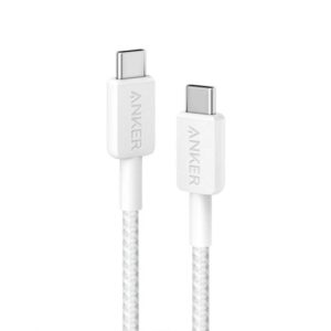 Anker 322 USB-C to USB-C Cable 3ft 60W Braided White